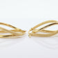 14k Gold Puffed Hollow HOOP Earrings. Intertwined Textured Loop earrings. MILOR Italy st74/75