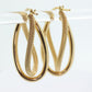 14k Gold Puffed Hollow HOOP Earrings. Intertwined Textured Loop earrings. MILOR Italy st74/75