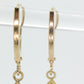 14k Diamond Dangle Earrings. Marquise Cluster Diamond Hammered Textured Earrings St(109/25)