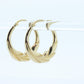 Vintage 14k Gold Puffed Hollow Earrings. Carla Hoop earrings. st(88/11)