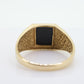 14k Modern Rectangle Onyx ring. Mens Signet Onyx Bezel set statement ring. stock(143/75)