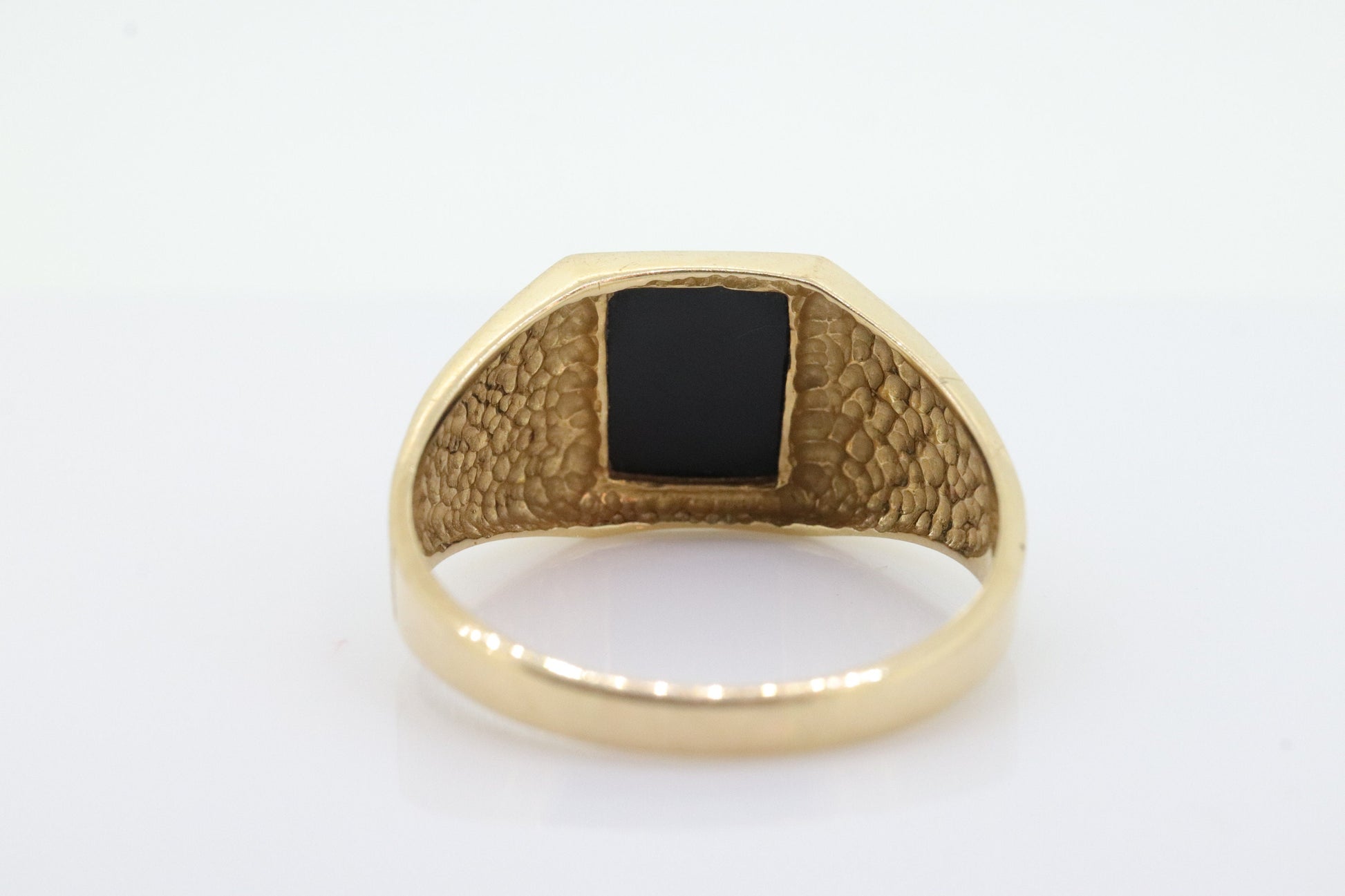 14k Modern Rectangle Onyx ring. Mens Signet Onyx Bezel set statement ring. stock(143/75)