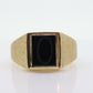 14k Modern Rectangle Onyx ring. Mens Signet Onyx Bezel set statement ring. stock(143/75)