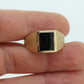 14k Modern Rectangle Onyx ring. Mens Signet Onyx Bezel set statement ring. stock(143/75)