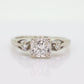 ARTCARVED 14k Gold Diamond Ring. Art carved square cathedral engagement ring. Jr Wood Art Deco Diamond. st2-07/11