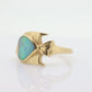 14k KABANA KBN Opal Ring. 14k OPAL inlay Fish. Natural Opal ring by Kabana Designer. st(259)