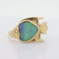 14k KABANA KBN Opal Ring. 14k OPAL inlay Fish. Natural Opal ring by Kabana Designer. st(259)