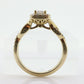14k LEO Diamond Ring. Princess cut Diamond Halo Infinity shank solitaire engagement ring. LEO diamond. st(288)