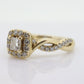 14k LEO Diamond Ring. Princess cut Diamond Halo Infinity shank solitaire engagement ring. LEO diamond. st(288)