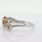10k Triple Heart Diamond Cluster ring. 10k yellow gold with Rose gold middle heart white gold. st(46)