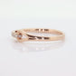 10k Pave Diamond Buckle Ring. Rose Gold diamond Hook KNOT ring. 10k Rose Gold encrusted stacking band. st(161)