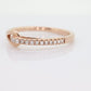 10k Pave Diamond Buckle Ring. Rose Gold diamond Hook KNOT ring. 10k Rose Gold encrusted stacking band. st(161)