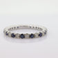 14k Diamond Sapphire Full Eternity Thin Band. Thin Channel Set Round Sapphire Diamond Full Eternity band. st(150)