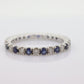 14k Diamond Sapphire Full Eternity Thin Band. Thin Channel Set Round Sapphire Diamond Full Eternity band. st(150)
