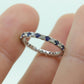 14k Diamond Sapphire Full Eternity Thin Band. Thin Channel Set Round Sapphire Diamond Full Eternity band. st(150)