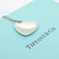 Sterling Silver Tiffany and Co Necklace Heart Pendant. Solid Pierced Double Heart Pendant Tiffany & Co. st(86)