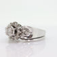 14k Gold daisy Ring. Round HALO Diamond Sunburst Starburst Cluster Ring. Waterfall diamond. Diamonds st(196)