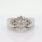 14k Gold daisy Ring. Round HALO Diamond Sunburst Starburst Cluster Ring. Waterfall diamond. Diamonds st(196)