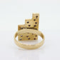 14k/ 18k Heavy Diamond Ring. Custom Three bar diamond statement ring. 0.54ctw of diamonds