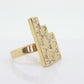 14k/ 18k Heavy Diamond Ring. Custom Three bar diamond statement ring. 0.54ctw of diamonds