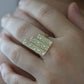 14k/ 18k Heavy Diamond Ring. Custom Three bar diamond statement ring. 0.54ctw of diamonds