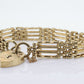9k Heart Lock Padlock Bracelet. Victorian design 7in 19.5g