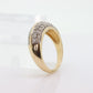 14k Diamond Pave Encrusted Band. Diamond Dome Bombe Cluster band. Diamond ring. Mirror half diamond ring st131
