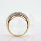 14k Diamond Pave Encrusted Band. Diamond Dome Bombe Cluster band. Diamond ring. Mirror half diamond ring st131