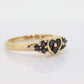 10k Sapphire Heart ring. 10k Sapphire CLUSTER Heart shape band. Blue sapphire cluster band st(62)