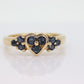 10k Sapphire Heart ring. 10k Sapphire CLUSTER Heart shape band. Blue sapphire cluster band st(62)