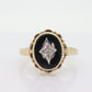 10k ONYX and diamond ring. Oval Onyx bezel set victorian mourning ring. st(196)