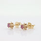 Dainty 14k Ruby stud Earrings. Buttercup Prong set Ruby studs. st(29)