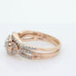 10k Rose Gold Diamond Wedding Ring set. Diamond Cluster Halo Wedding Set. Engagement set. Bridal Set rings. Eternity band. st(184)