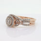 10k Rose Gold Diamond Wedding Ring set. Diamond Cluster Halo Wedding Set. Engagement set. Bridal Set rings. Eternity band. st(184)