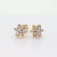 Diamond Flower Cluster Earrings. Diamond Daisy 14k stud earrings. Diamond Stud 14k Yellow Gold Earrings. 0.35 ctw. st57/50