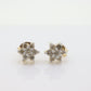 Diamond Flower Cluster Earrings. Diamond Daisy 14k stud earrings. Diamond Stud 14k Yellow Gold Earrings. 0.35 ctw. st57/50