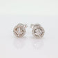 Diamond Cluster Halo Stud Earrings. 14k Diamond stud earrings. HALO Daisy Arrangement. st (161)