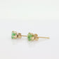 14k Green Peridot Emerald cut stud earrings. st (43)