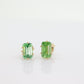 14k Green Peridot Emerald cut stud earrings. st (43)