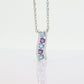 14k Blue TOPAZ and Amethyst Pendant. High quality CANDY Journey pendant. Italian. 14k cable Chain Necklace. st(80)
