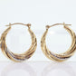 Vintage 14k Gold Puffed Hollow Earrings. Jacmel Hoop Embossed earrings. JCM earrings. Hoop earrings 80s. st(45)