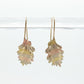 14k Yellow White Rose Gold Dangle Drop Earrings. Leaf Textured Earrings Diamond Cut. st(21)