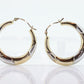 10k Multi Color Gold Textured HOOP Earrings. Multi tone Puffed Twisted Design. 10k Hoop earrings. st(51)