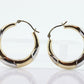 10k Multi Color Gold Textured HOOP Earrings. Multi tone Puffed Twisted Design. 10k Hoop earrings. st(51)