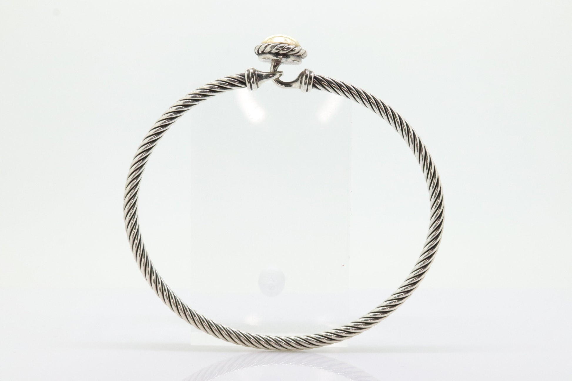 David Yurman Cable Buckle Hook Bangle Bracelet DY 925 Sterling Silver 585 18k Gold. David Yurman Chatelaine Bracelet st(155)