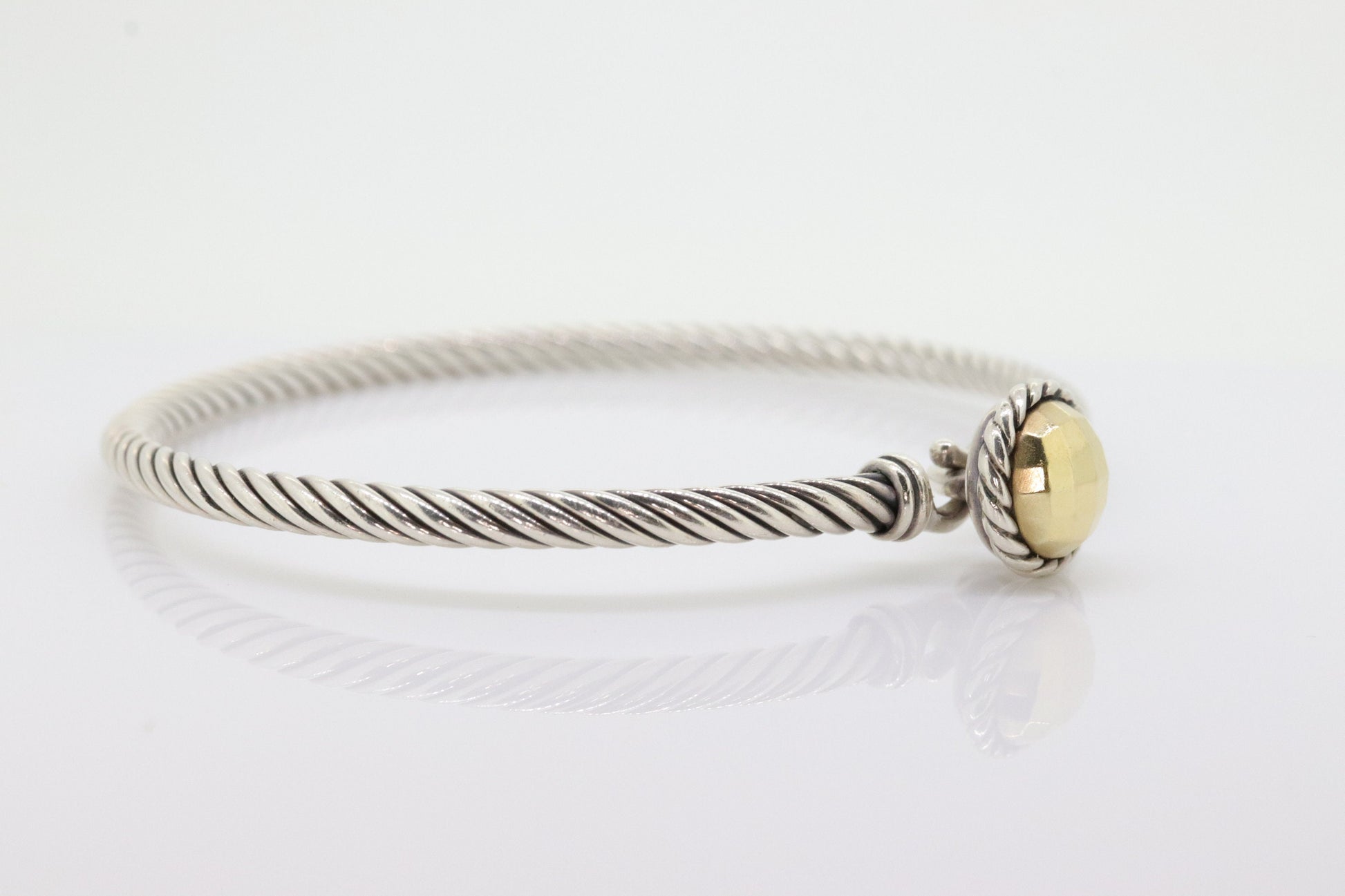 David Yurman Cable Buckle Hook Bangle Bracelet DY 925 Sterling Silver 585 18k Gold. David Yurman Chatelaine Bracelet st(155)