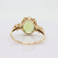 10k Peridot Solitaire ring. Antique Large Natural Oval Peridot ring. 10k Vintage Peridot Flower Blossom ring. st(89)