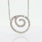 14K Diamond Pave Pendant. Spiral, Open Circle, Eternity Circle of Life Pave Diamond Pendant Necklace st(104)