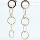 14k NABCO Gold Dangle Drop Earrings. 14k Yellow Gold Interlocking Circles Discs. Chain Link Earrings. st(92)
