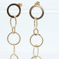 14k NABCO Gold Dangle Drop Earrings. 14k Yellow Gold Interlocking Circles Discs. Chain Link Earrings. st(92)